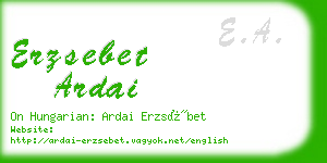 erzsebet ardai business card